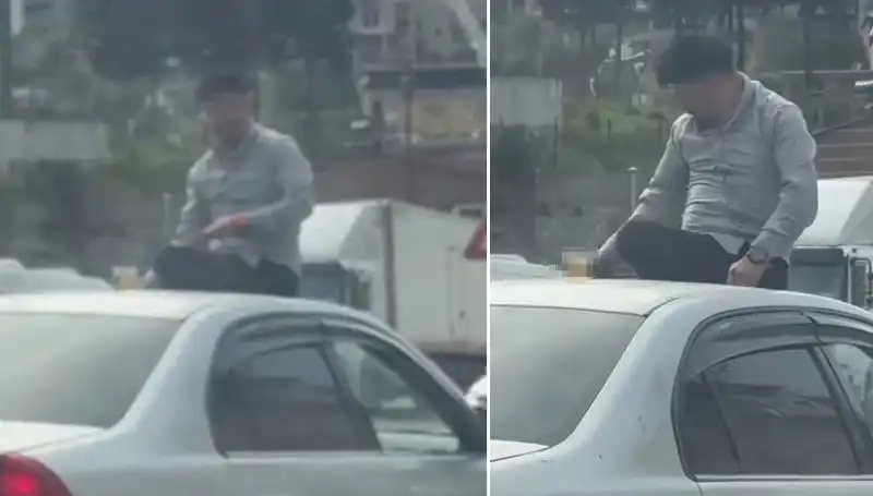 Traffikte Şaşkınlık Yaratan Olay: Araç Üzerinde Eğlenceli Anlar